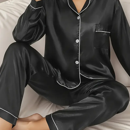 Timeless Black Silk Pajamas - jamapo